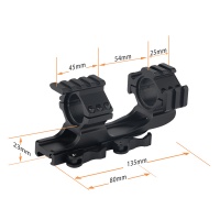 25.4mm/30mm Dual Ring Quick Release Cantilever Mount Forward Reach with Tri Picatinny Rail