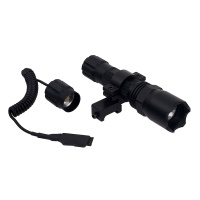 ANS Tactical LED Flashlight with Tape Switch and Offset Mount BLack