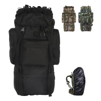 Tactical camping backpack 65L large capacity mountaineering backpack Oxford backpack BK