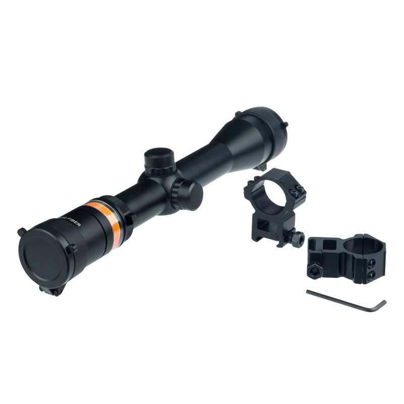 ANS 3-9x40 Riflescope Fiber Optic with Triangle-Post Reticle and Rings