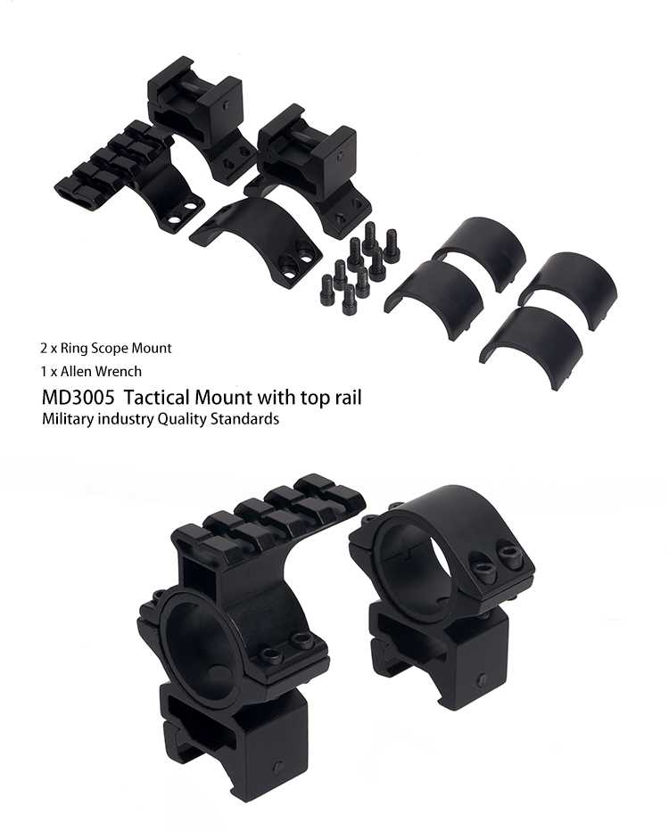 Scope Ring Set 1" 30 mm with Accessory Rail Tops