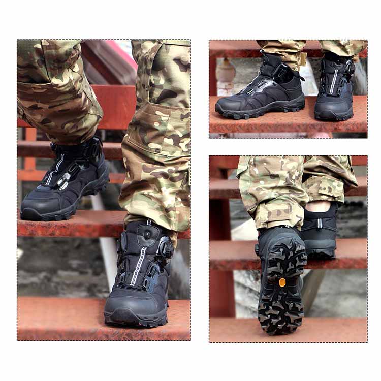 Top Quality Tactical Military Combat Boots Auto Lace-Up 
