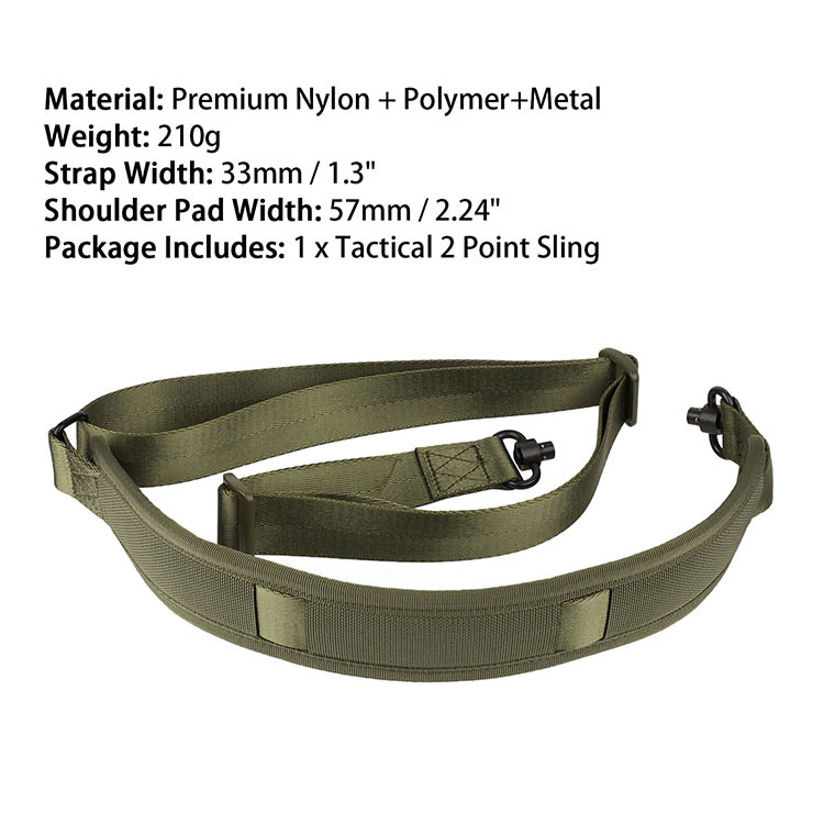 Tactical 2 Point QD Sling Military Green