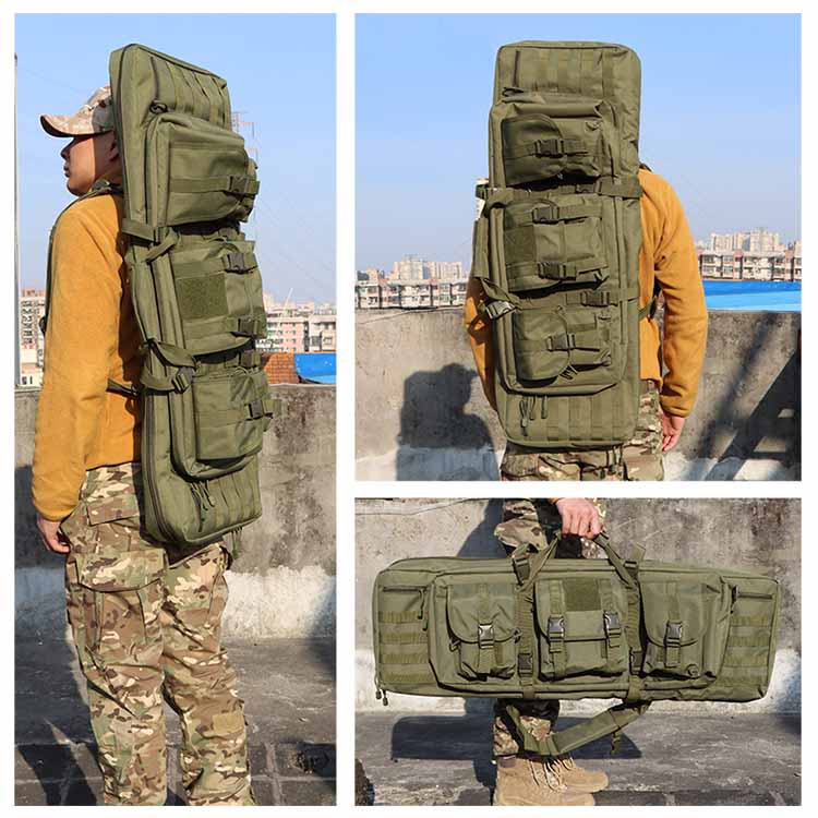Tactical Military 42 Inch Double Rifle Case Green