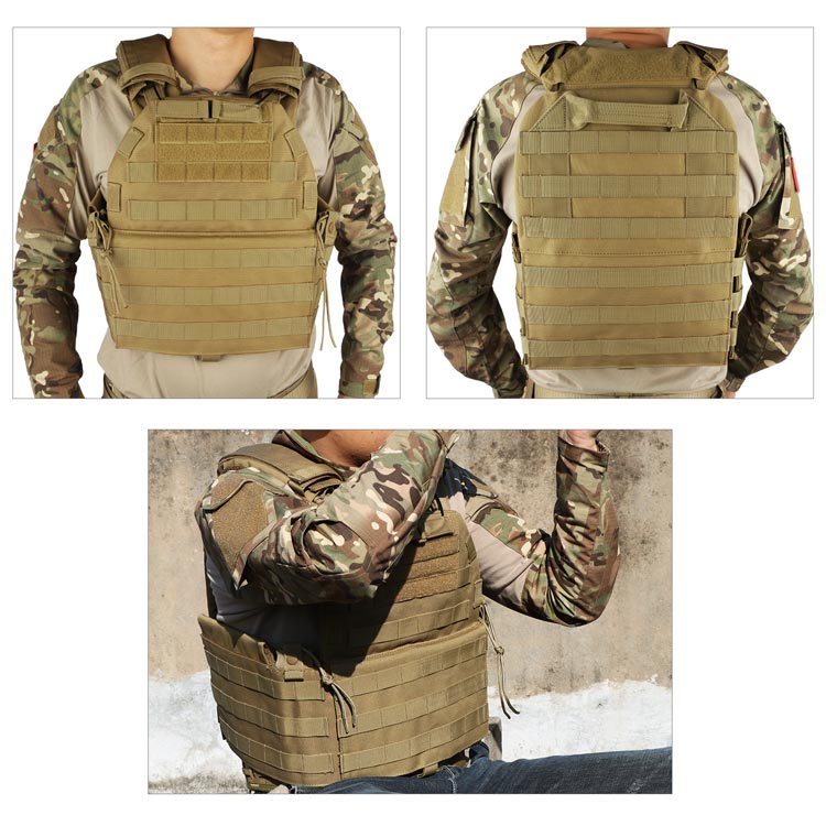 Coyote Brown Military Tactical MOLLE Plate Carrier Armor Vest