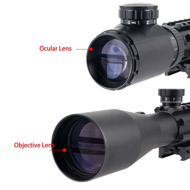 3-9X40 Tri-Rail Riflescope Red Green Rangefinder Reticle 3-9X40 Tri-Rail Riflescope Red Green Rangefinder Reticle