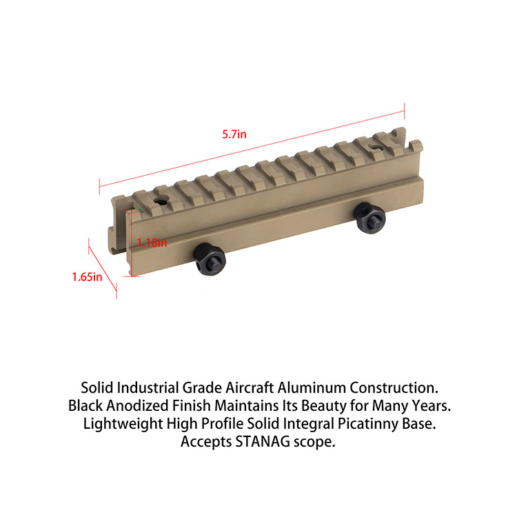 1" See-Thru Riser Mount with Picatinny and STANAG Dimension 1" See-Thru Riser Mount with Picatinny and STANAG Dimension