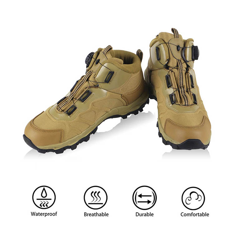 Waterproof Tactical Military Combat Boots Auto Lace-Up Waterproof Tactical Military Combat Boots Auto Lace-Up