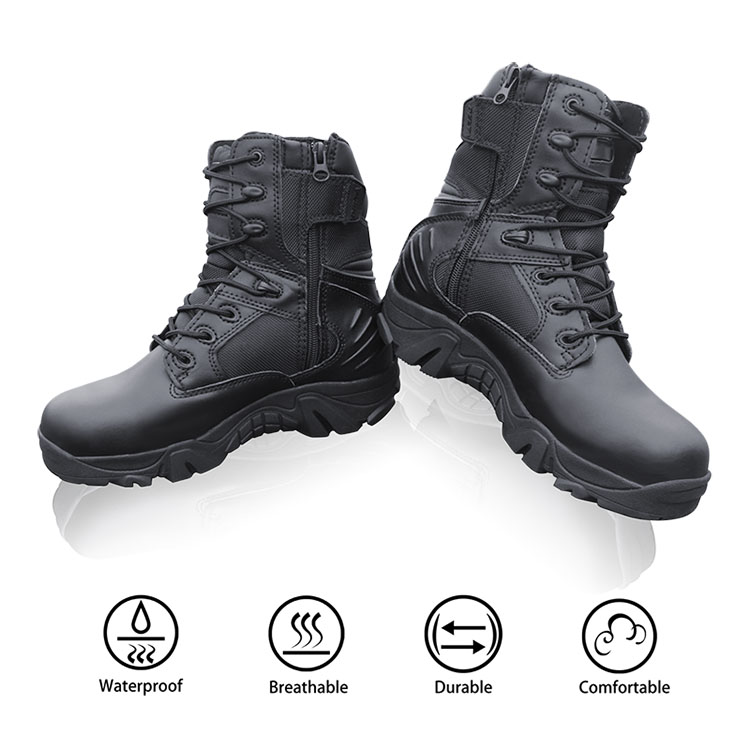 Tactical Boots Zip Leather Military Combat Boots for Hunting Hiking Tactical Boots Zip Leather Military Combat Boots for Hunting Hiking