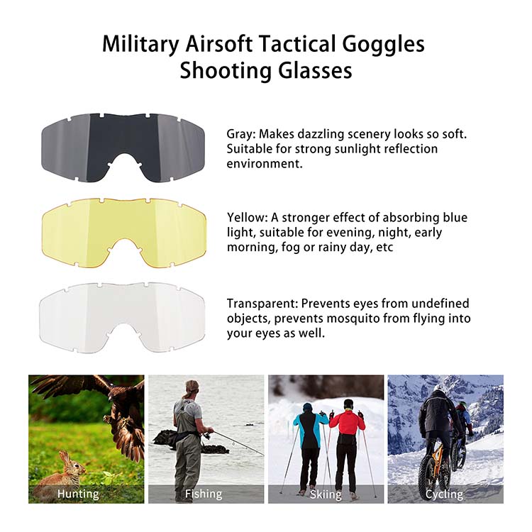Airsoft Military Tactical Motorcycle Goggles for Hunting hiking caming shooting Airsoft Military Tactical Motorcycle Goggles for Hunting hiking caming shooting