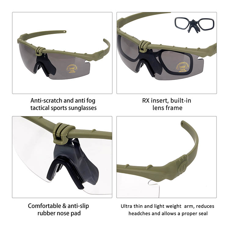 Adjustable Sports Glasses Tactical plastic glasses With Anti-Skid Glasses Strap for Outdoor Sports Green Adjustable Sports Glasses Tactical plastic glasses With Anti-Skid Glasses Strap for Outdoor Sports Green