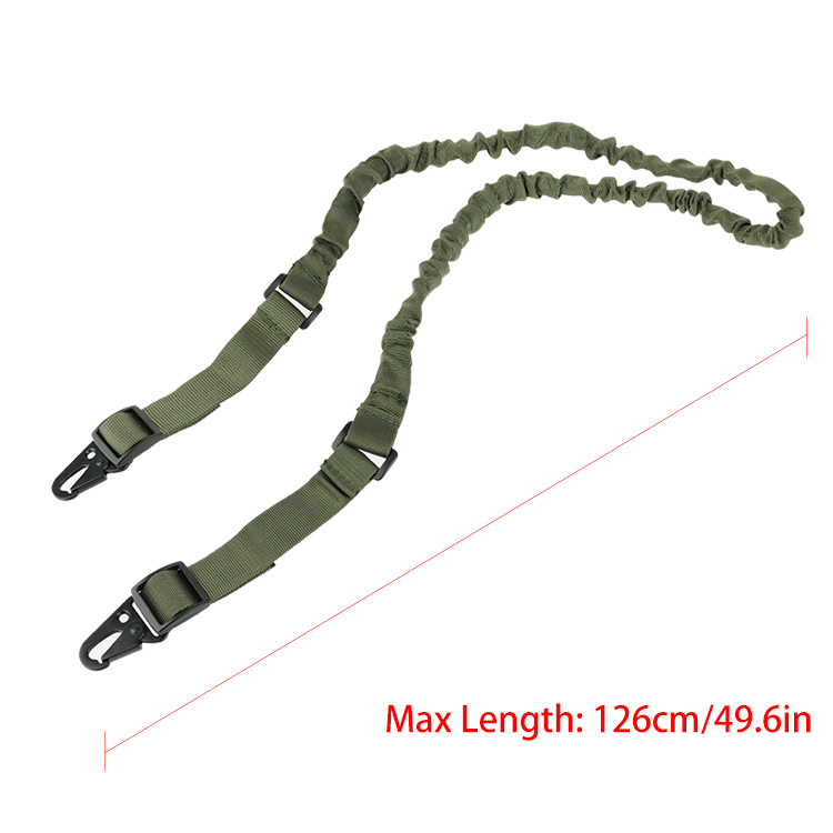 Tactical Two Point Bungee Sling withQD Metal Hook Green Tactical Two Point Bungee Sling withQD Metal Hook Green