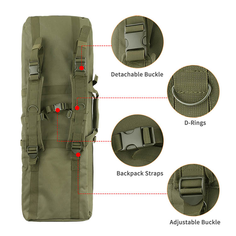 Tactical 42" Double Rifle Case Green Waterproof Molle Padded Gun Bag Tactical 42" Double Rifle Case Green Waterproof Molle Padded Gun Bag