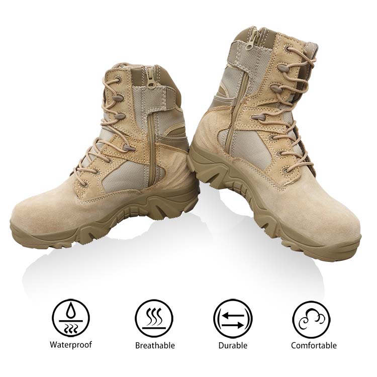 Tactical Boots Zip Leather Duty Military Combat Boots for Hunting Hiking Climbing Desert Tactical Boots Zip Leather Duty Military Combat Boots for Hunting Hiking Climbing Desert