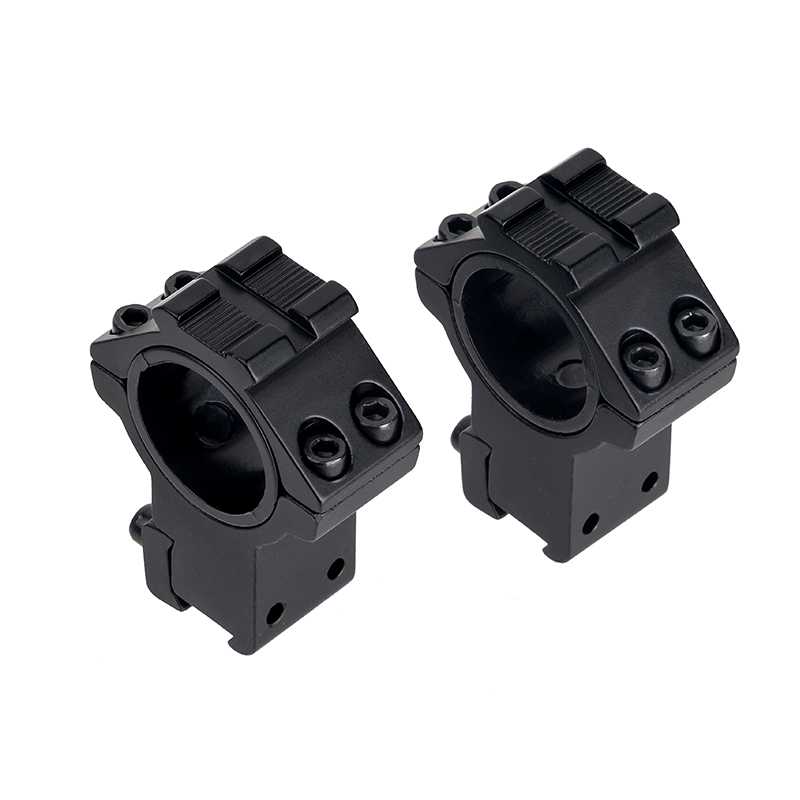 1" 30 mm High Scope Rings With Accessory Rail Tops 1" 30 mm High Scope Rings With Accessory Rail Tops