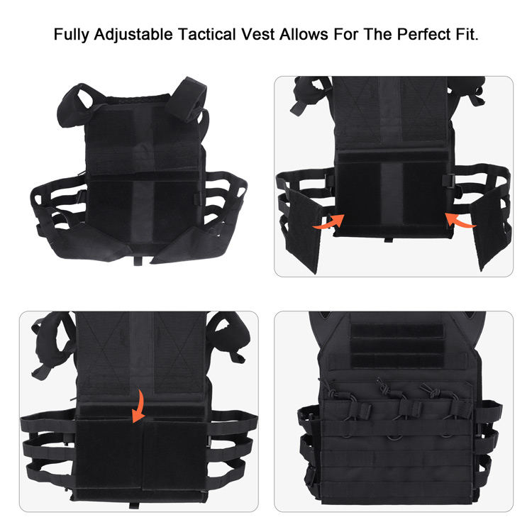 Tactical Assault Airsoft Vest MOLLE Plate Carrier Black Tactical Assault Airsoft Vest MOLLE Plate Carrier Black