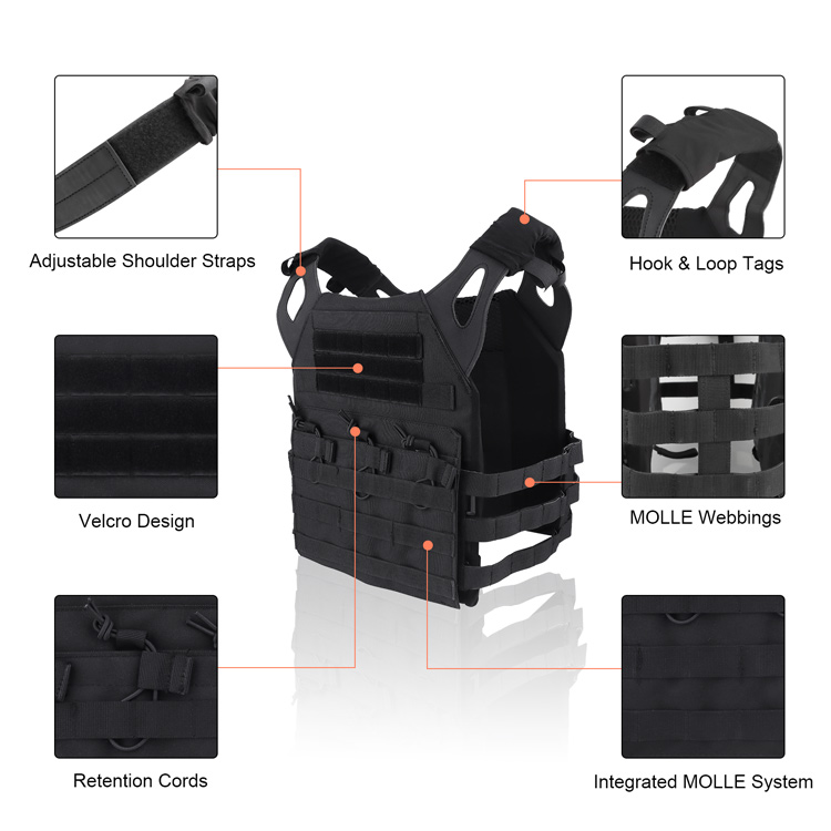 600D Waterproof MOLLE Plate Carrier Tactical Vest with Hydration Carrier 600D Waterproof MOLLE Plate Carrier Tactical Vest with Hydration Carrier