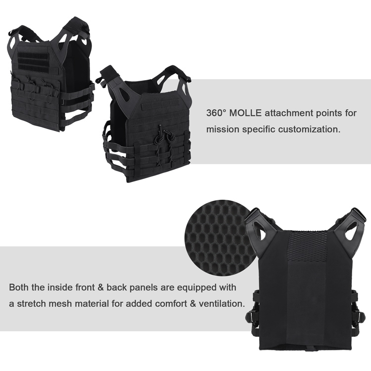 MOLLE Plate Carrier Tactical Vest Black MOLLE Plate Carrier Tactical Vest Black