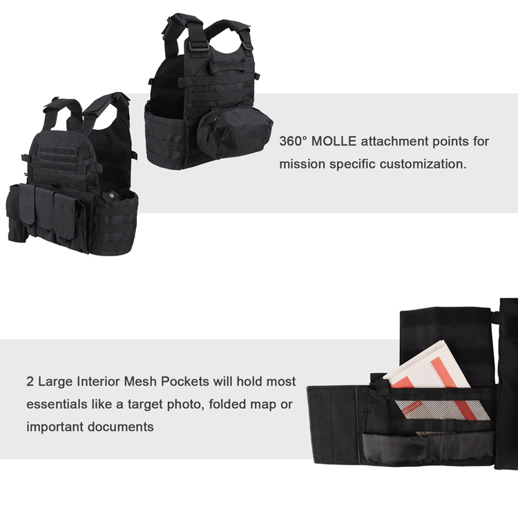 Tactical Military Vest Molle Combat Assault Plate Carrier Black Tactical Military Vest Molle Combat Assault Plate Carrier Black
