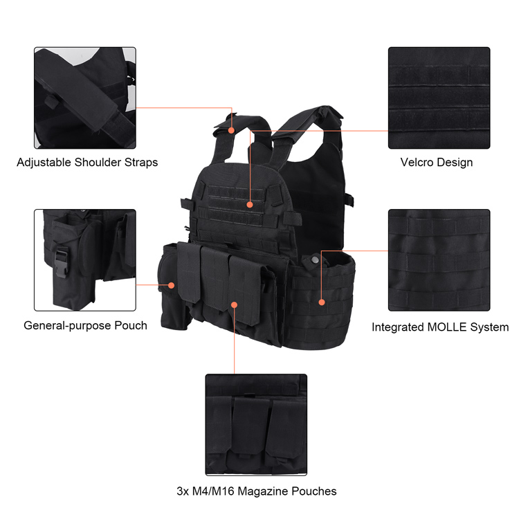 Tactical Military Vest SWAT Police Molle Combat Assault Holster Tactical Military Vest SWAT Police Molle Combat Assault Holster