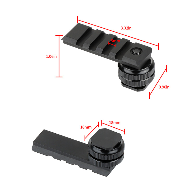 Camera Hot Shoe Picatinny Rail Adapter for Red Dot Sight Camera Hot Shoe Picatinny Rail Adapter for Red Dot Sight