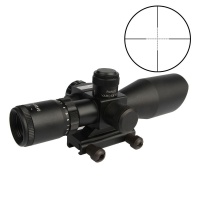 2.5-10x40 Tactical Rifle Scope Mil-Dot Dual Illuminated with Red Laser