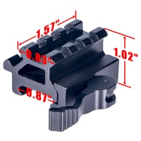 Dual Rail 45/90 Degree Picatinny Riser Mount with Quick Release Lever