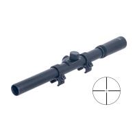 4X15 Rifle Scope Black Fine Duplex Gloss Reticle with Rings