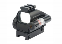 Tactical Holographic Red Green Reflex Sight 4 Reticles Top Picatinny Rail with RED Laser