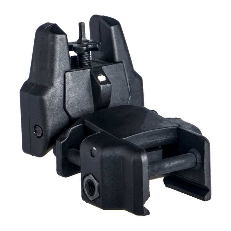 Dual-Profile Rhino Flip-up Rifle SMG Front and Rear Sight Black