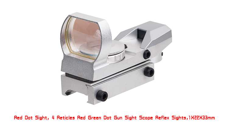 4 Reticles Tactical Red Green Sight Silver