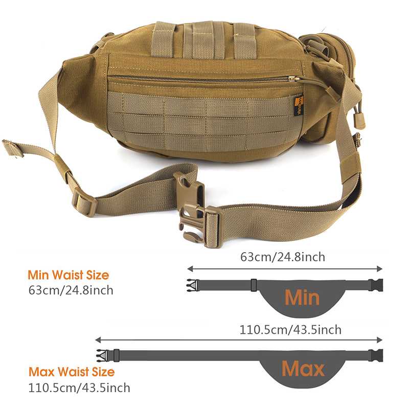 Outdoor Military Tactical Waist Pack Utility Pouch for Camping Hiking Hunting Black