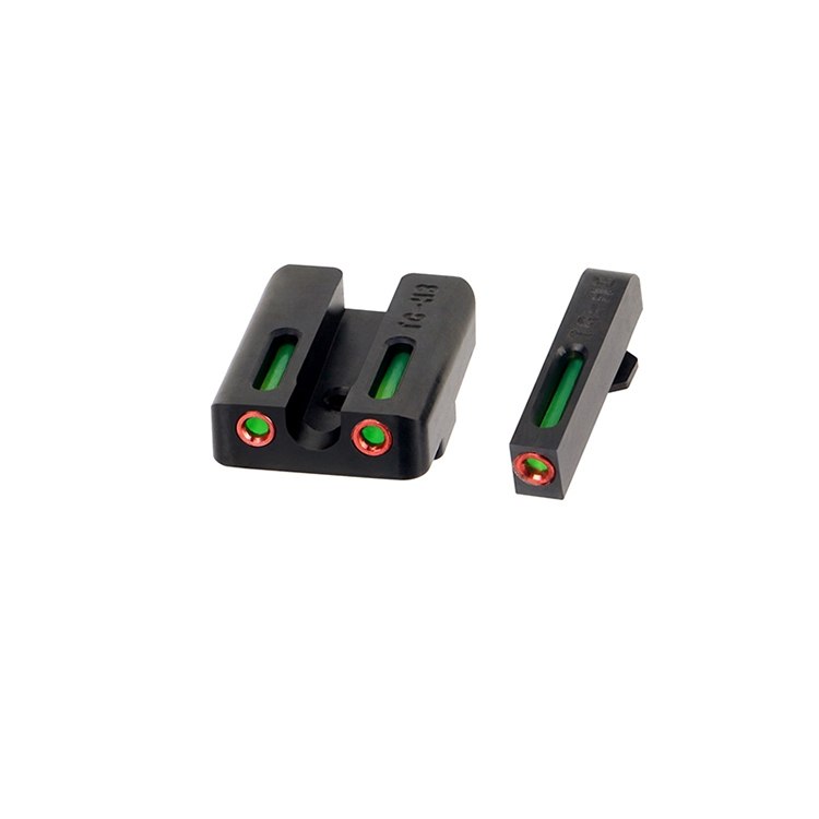 Green Fiber Optic Front with Combat Rear Sight for Glock Pistol