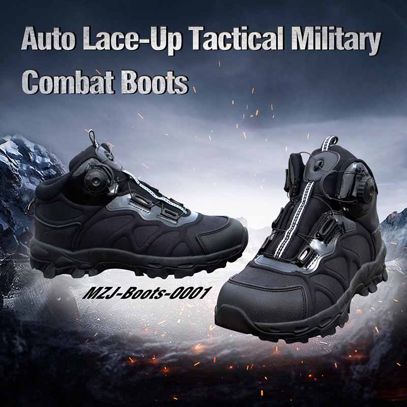 Tactical Military Combat Boots Auto Lace-Up 