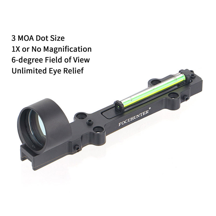 1x28 Fiber Red Dot Sight for Shotgun Rib Rail Fiber Optic