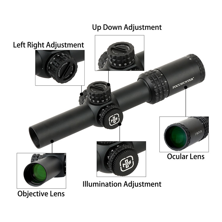 Best Rated 1-6X24 Riflescope with Mrad Milling Reticle and Picatinny Rings