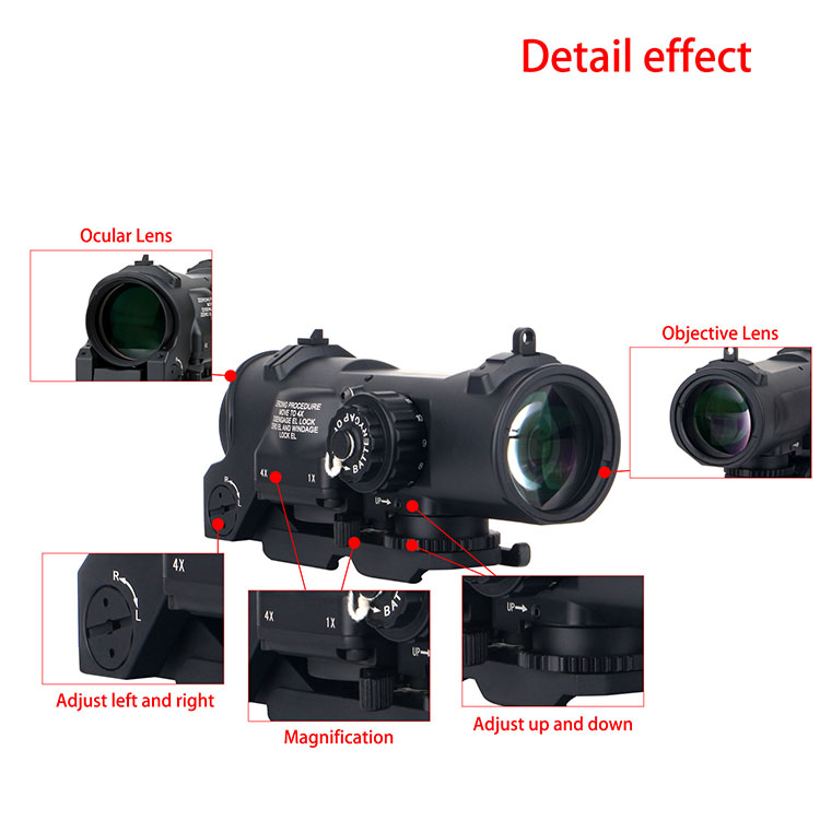 1-4x Optical Sight with ballistic crosshair with VSOR rangefinder reticle