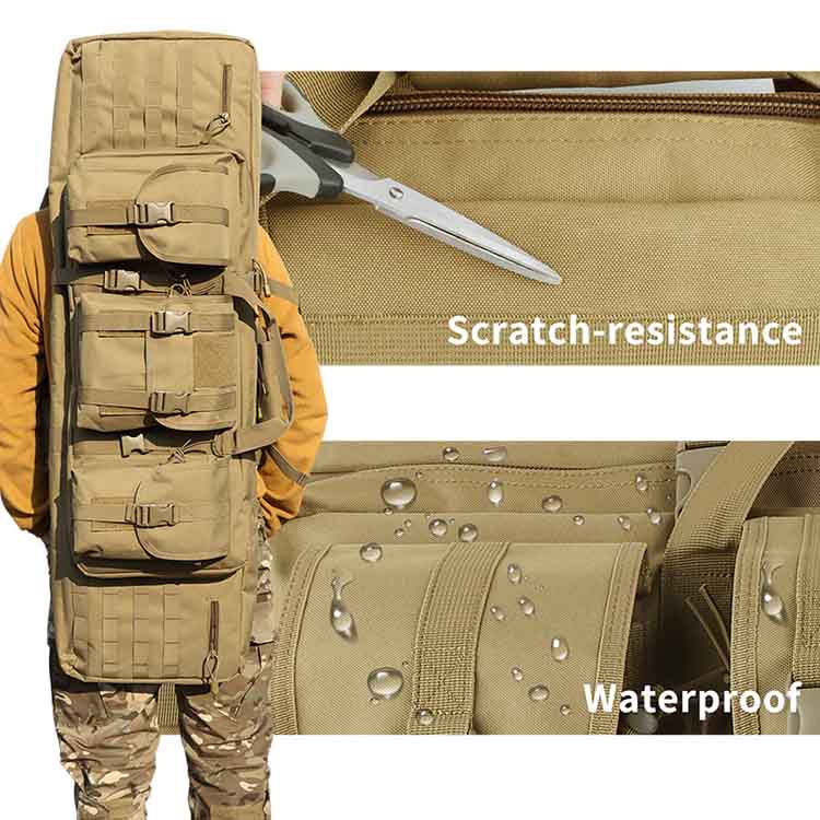 bEST Tactical Dual Rifle Case Padded MOLLE Waterproof Long Gun Bag 