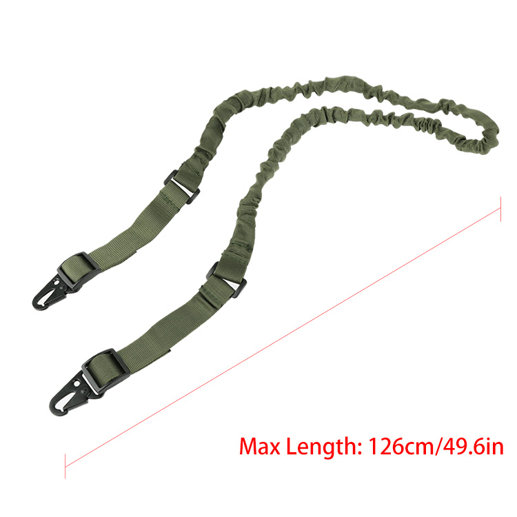 Tactical Two Point Bungee Sling withQD Metal Hook Green