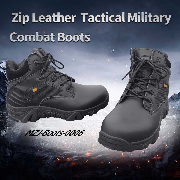 Tactical Sport Boots Leather Zip Duty Military Combat for Running Hiking Climbing