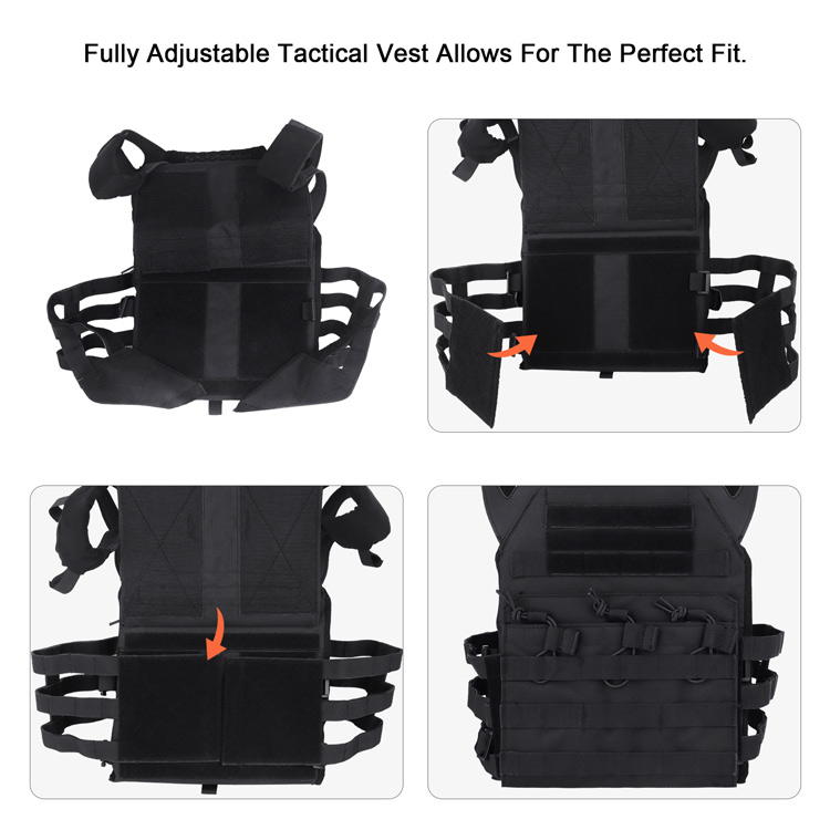 Tactical Assault Airsoft Vest MOLLE Plate Carrier Black